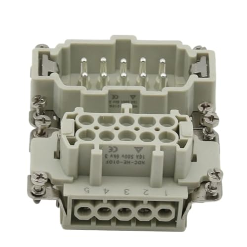 Conector resistente de 10 núcleos HDC-HE-010 macho de aviación 16A 500V