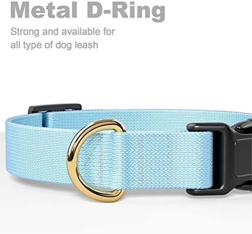 Rnivvi Dog Collar, Adjustable Blue Dog Collar for Small Dogs, Cute Puppy Collar for Boy and Girl Dogs, Classic Heavy Duty Pet Collars with Quick Release Buckle for Walking Running, S Length 3/4" Width — view 4