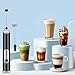 FIOUSY Handheld Electric Milk Frother with 2 Heads, Coffee Whisk Foam Mixer with USB Rechargeable 3 Speeds, Foam Maker Blender for Latte, Cappuccino, Hot Chocolate, Egg (Black)