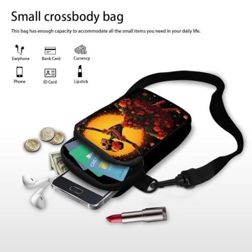 Image of Hawaiian Tribal Small Crossbody Bags for Women Cell Phone Bag Purse, Sea Turtle Zipper Sling Purses Shoulder Bag