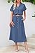 Dokotoo 2 Piece Sets for Women Matching Sets for Women Elastic Waist Skirt Sets Womens Short Sleeve Tops Front Split Button Women Blue Size X Large