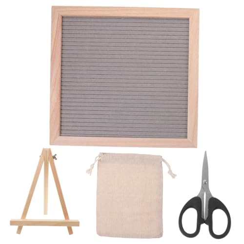 HOODANCOS 1 Set Convenient Memo Board Stainless Steel Grey Wooden DIY Letter Board DIY Letter Boards DIY Letter Massage Board Felt