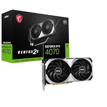 MSI Gaming GeForce RTX 4070 12GB GDRR6X Extreme Clock: 2520 MHz 192-Bit HDMI/DP Nvlink TORX Fan 4.0 Ada Lovelace Architecture Graphics Card (RTX 4070 Ventus 2X 12G OC)