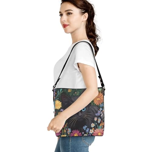 Image of HUGS IDEA Boho Bags for Women Leather Handbag Shoulder Bucket Crossbody Purse