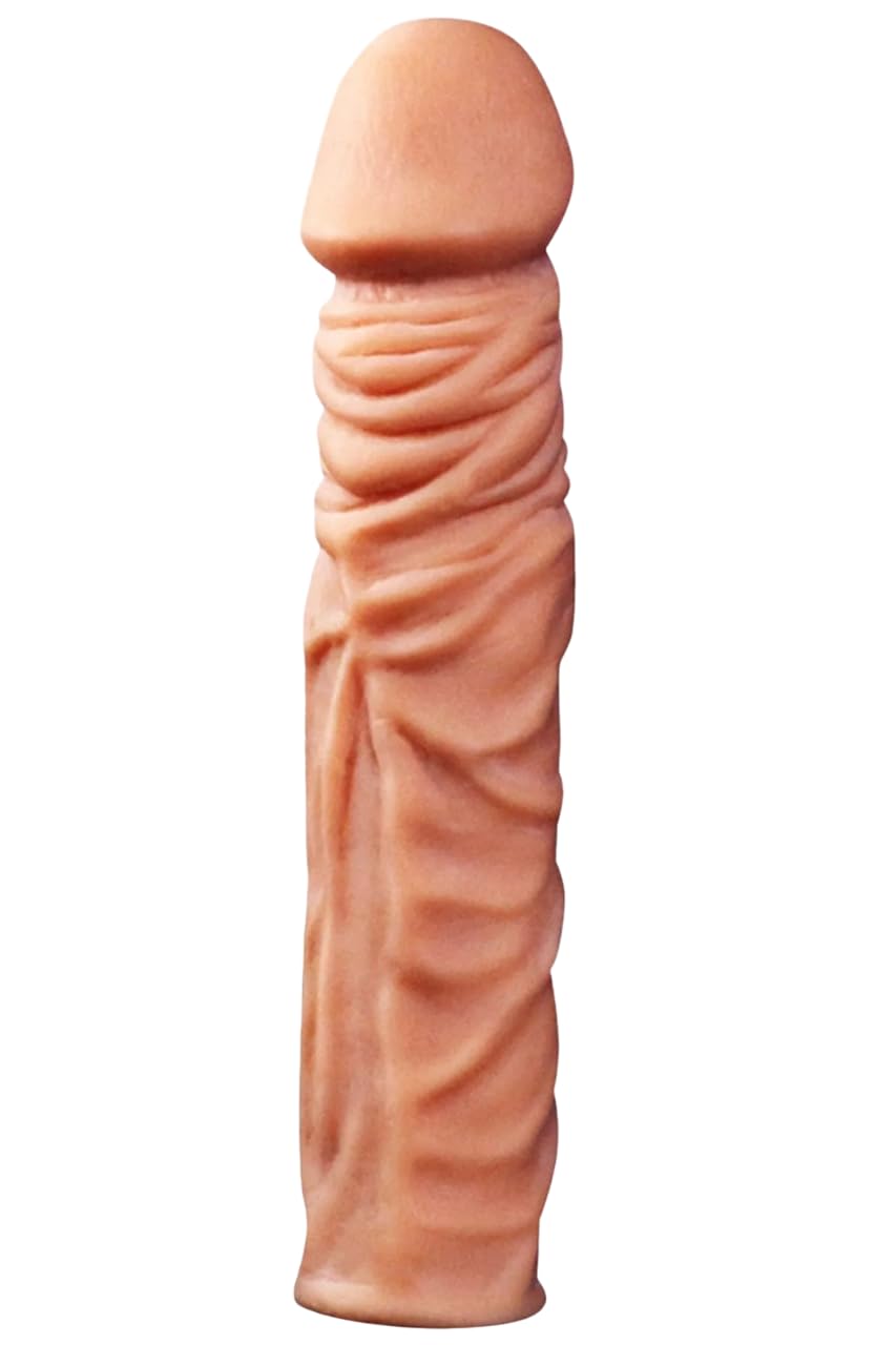TruvaShop 4 CM Uzatmalı Özel Tasarım Damarlı Penis Kılıfı
