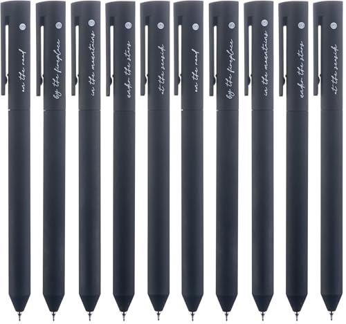 Image of DIVERSEBEE Black Gel Ink Pens, 0.5 mm Gel Pens Fine Point, Bible Pens No Bleed Through with Cute Fine Tip, Bible Study Journaling Supplies, 10 Pack Gel Pen Set