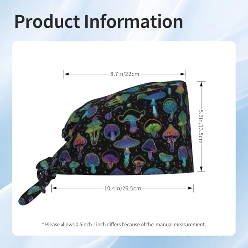 Image of Working Cap Scrub Cap with Sweatband Adjustable Unisex Women Tie Back Hat Nurse Surgical Caps
