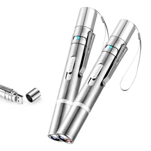 Damflew 2pcs Laser Pointer, Bird Toys for Indoor Birds, Bird Laser Pen Toy, Red Dot LED Light Pointer Interactive Toys for Indoor Birds, USB Charging, 5 Switchable Patterns