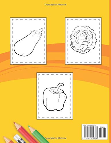 Vegetables Coloring Book For Kids: Funny Pepper Radish Cucumber Running On Cover, Vegetables Coloring Activity Pages For Kids & toddlers, Coloring Book For Kids ages 2-4 4-8 - Preschooler Coloring image 3