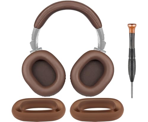 Image of SOULWIT Ear Pads Cushions + Headband Cover, Replacement Kit for ATH M50, M50X, M50XWH, M50XBT, M50XBT2, M50S /LE Headphones, Replacement Headstrap Pad & Earpads Repair Part (Coffee)
