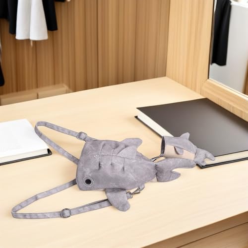 Sac requin-baleine en toile polyester avec pendentif et sangle réglable