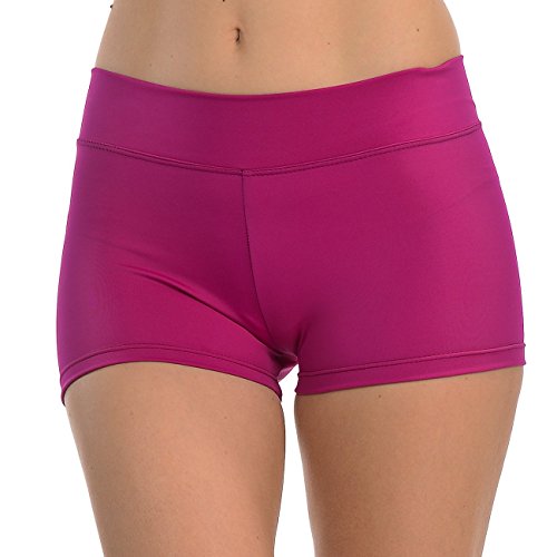 Anza Girls Active Wear Dance Booty Shorts-Raspberry,X-Small(2/4)
