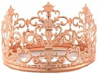 Mini decoración de pastel de corona dorada de príncipe para decoración de pasteles de fiesta de boda (oro rosa)