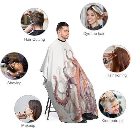 Capa para corte de cabello con tentáculos de pulpo, cierre ajustable miniatura 3