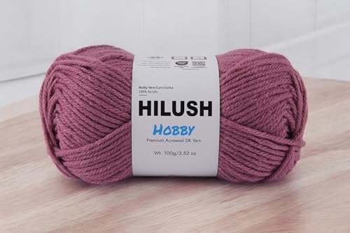 Image of Hobby,Wool Yarn Dk Acrylic Hand Knitting Yarn Ball (100G /1 Ball),Suitable For Craft Amigurumi Shade 001 (Onion Peel), Pink