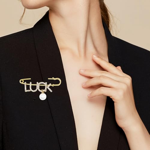 Image of 2 Pcs Vintage Number 5 Lapel Pins and Fashion Chain Brooch Imitating Rhinestone Crystal Brooch Pin
