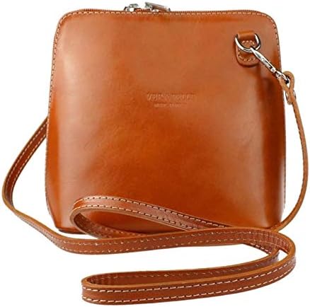 Genuine Italian Leather Vera Pelle Mini Cross Body Bag or Shoulder Bag with Long Shoulder Strap