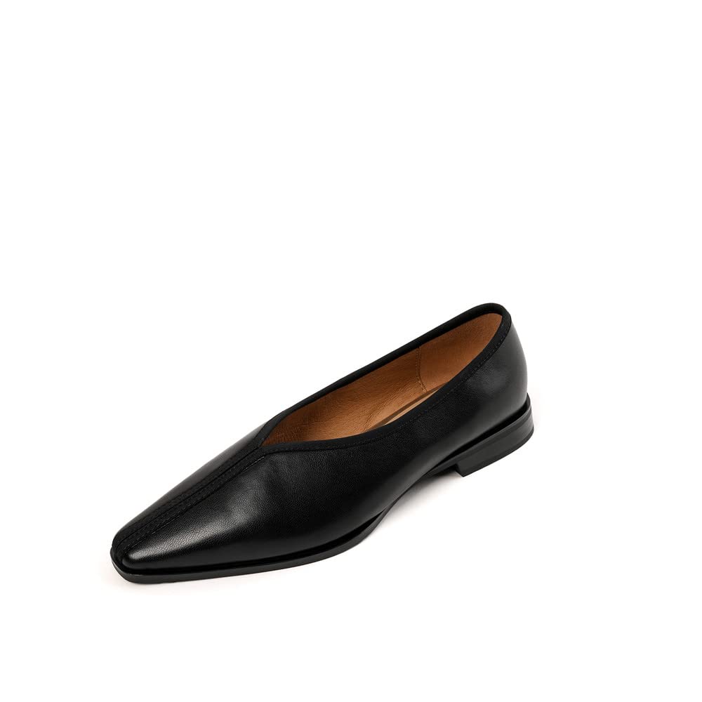 TinaCus Handmade Pointed Toe Genuine Leather Comfortable Slip On Women's Flat Shoes