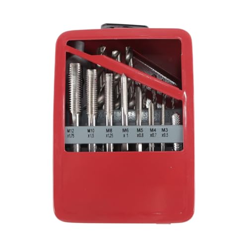 Fasizi Coffret de 16 tarauds et forets avec clé à taraud réglable, forets hélicoïdaux de 2,5...