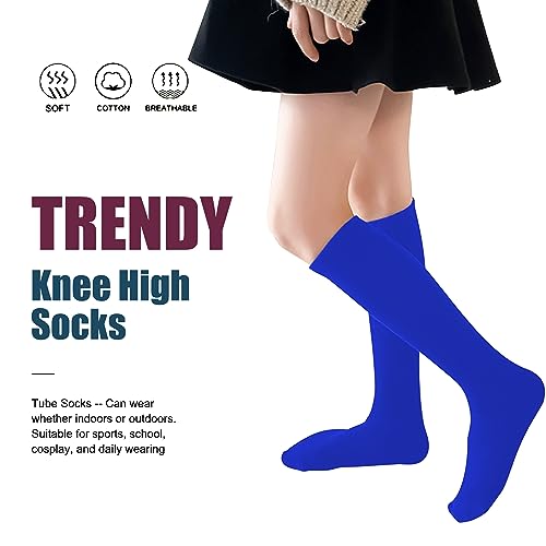 Uttpll Toddler-Baseball-Football-Halloween-Christmas Royal Blue Knee High Socks Girls Boys Cotton Sports Soccer Socks Kids Athletic Tube Uniform Stockings 3-6 Years thumb #5