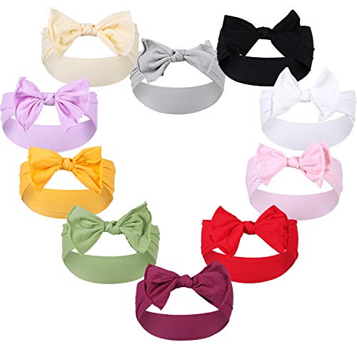Gacimy Baby Girl Headbands Knotted Hair Bows Nylon Elastic Turban Headwrap Accessories