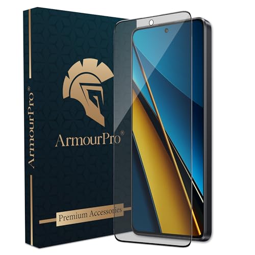 Image of ArmourPro Military Grade Matte Anti-Glare Tempered Glass Screen Protector for Poco X6 (6.67 Inch) With Installation Kit | Edge to Edge Coverage | Black