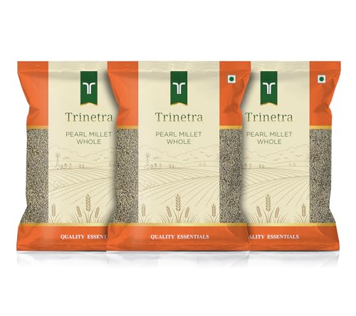 Image of Trinetra Bajra Sabut (Pearl Millet Grain) | Fibre-Rich Wholesome Millet | 1Kg Each (Pack Of 3) 3000 g