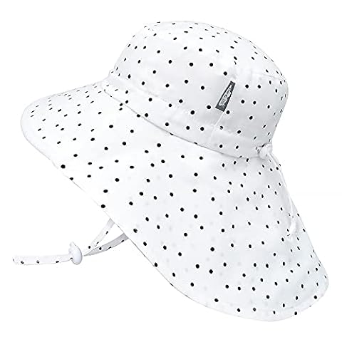 JAN & JUL Wide Brim Cotton Baby Beach Hat for Toddler 50+ UPF (M: 6-24 Months, Dots)
