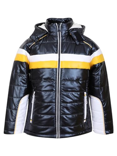 Image of Boys Winter Wear Hooded Puffer Jacket For Kids MetallicBlue 12-18 Months