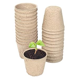 Schramm® kweekpotten 24, 48 of 96 stuks van cellulose rond 6 cm biologisch afbreekbare kweekpotten zaaipotten vezelpot (24)