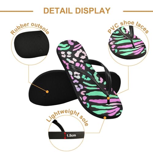 Stripes Spots Black Flip Flop Beach Summer Casual Sandal for Women & Men Shower Shoes 208619022