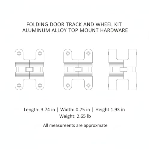 Kit de herrajes para puertas de clóset bi-partidas de aleación de aluminio con riel y ruedas, montaje superior, acabado plateado miniatura 7