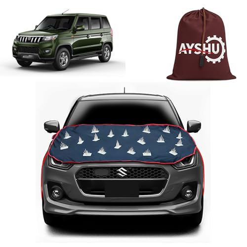 Image of AYSHU Dustproof Car Protection with Spikes for Dogs Compatible with Hyundai i20 | Anti-Scratch Bonnet Guard | Heavy Duty Waterproof & UV Resistant Car Body Cover, Black