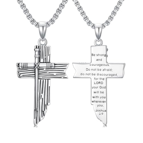 Bijoux pour père et fils : pendentif chrétien homme avec triple croix
