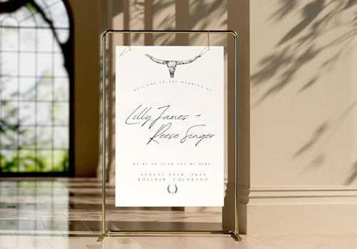 Western Writing–Inspired Wedding Welcome Sign – Modern Western Calligraphy Decor