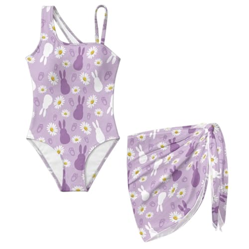 Maillot de bain 2 pièces pour filles Poceacles comprenant un cache-maillot léger transparent