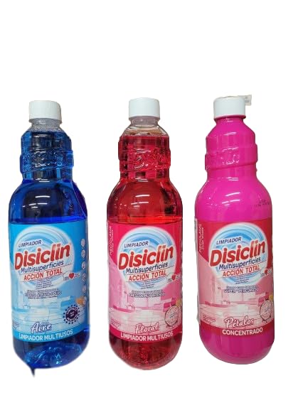 Pack Disiclin: 3 limpiadores multiusos higienizantes 1L, listos para usar (Brisa Polar+Floral+Petalos)