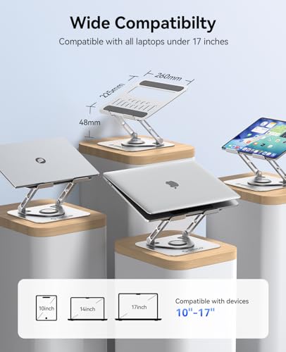 ORICO Adjustable Laptop Stand for Desk, 360° Rotating Base, ST12-Silver - image 5