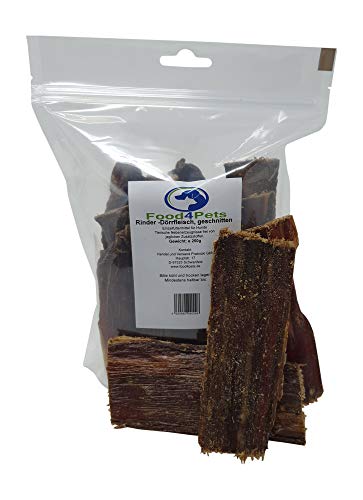 Food4Pets Rinder-Dörrfleisch 250g – Getreidefreie Hundesnacks aus 100% Rind, naturbelassen, schonend getrocknet
