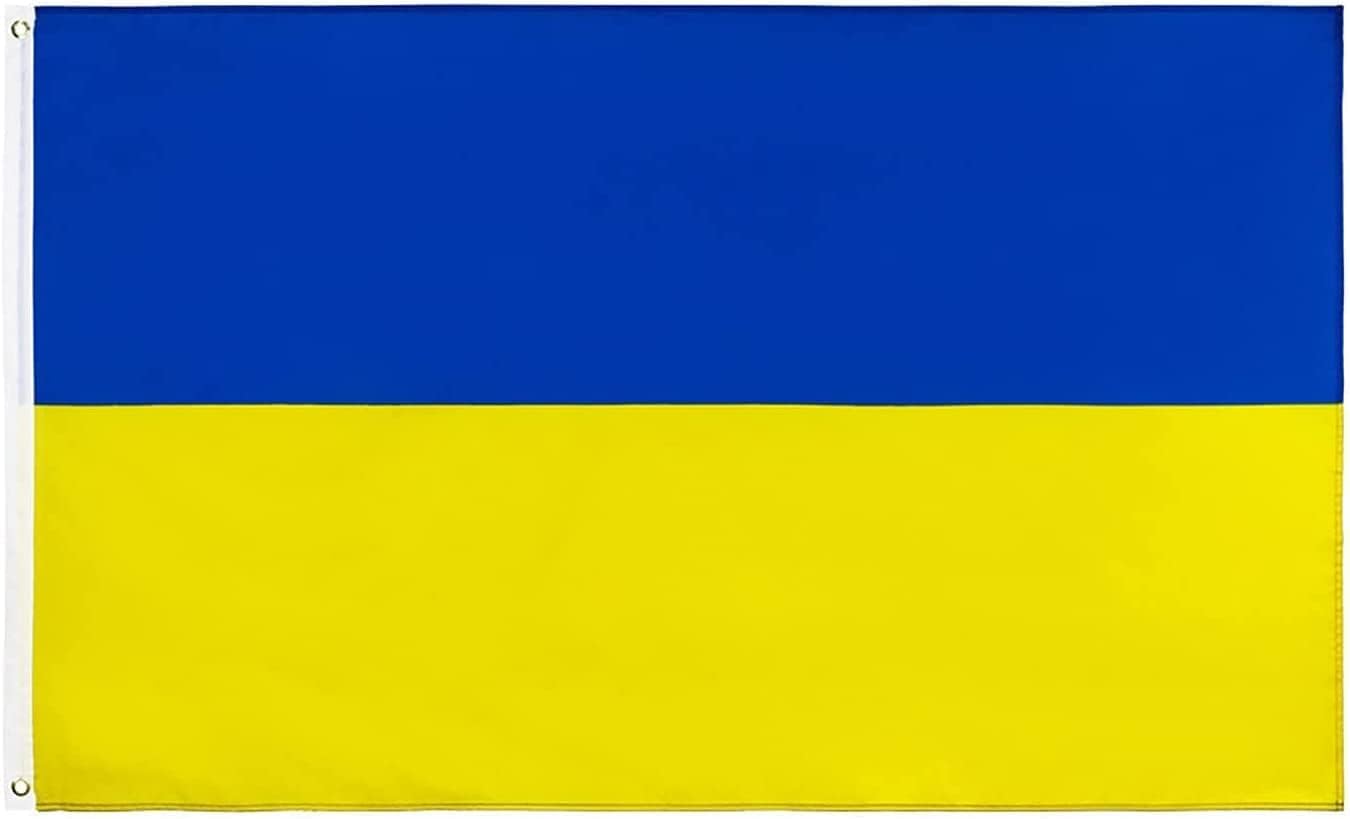 SHATCHI Ukraine Flag 5ft x 3ft National Flag Polyester with Brass Grommets, Yellow, Blue, 112430