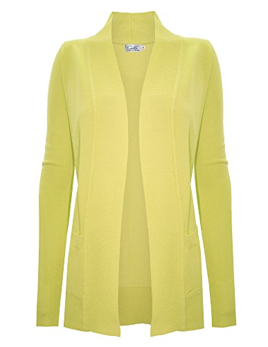 Image of Cielo Women's Solid Basic Open Front Pockets Knit Sweater Cardigan