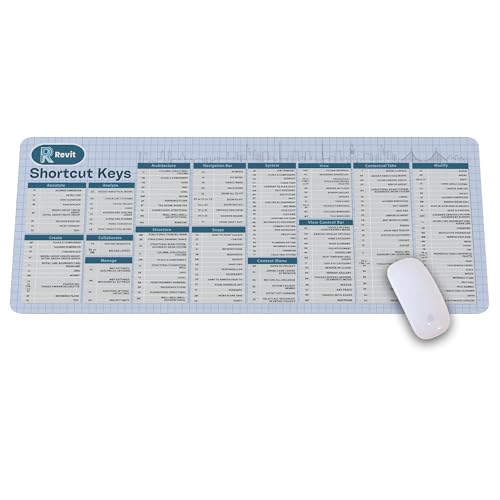 Image of Autodesk Revit Shortcut Keys Mouse Mat, Revit Cheat Sheet Revit Quick Reference Extra Large Mousepad Gift for Architect Office Desk Decor Desk Mat KMH