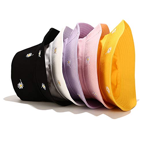 Umeepar Reversible Embroidered Daisy Bucket Hat Packable Beach Sun Hat For Women Men  thumb #1