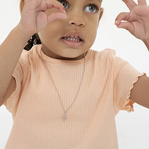 925 Sterling Silver 16" Girls Pink Enamel Heart Open Cross Pendant Necklaces - Fashionable Cross Shape Charm Necklaces for Young Girls & Preteens - Lovely Curve Edge Cross Jewelry for Little Girls2