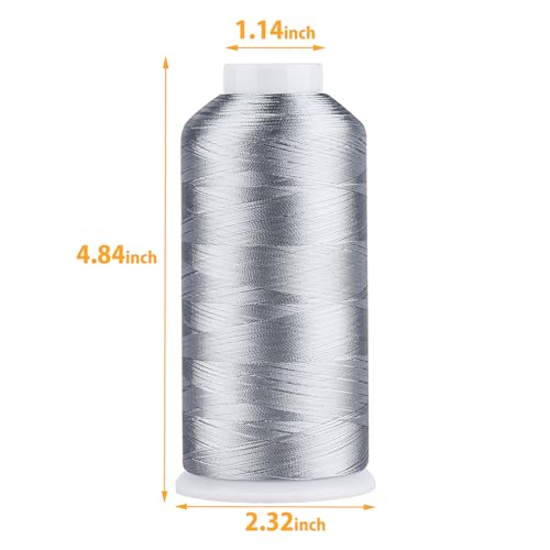 Image of Simthread Rayon Embroidery Thread 5500 Yards, 40wt 100% Rayon Viscose for Commercial and Domestic Machines - Gray 1118