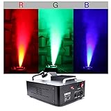 UKing 1500W Máquina de Humo con 3 RGB Luces Controlables,Maquina Niebla con Control Remoto y Tanque de 2.5L para Bodas, Fiestas, Teatro, Discoteca