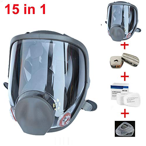 image for EROCK 15in1 Full Face Large Size Respirator,Full Face Wide Field of Vi