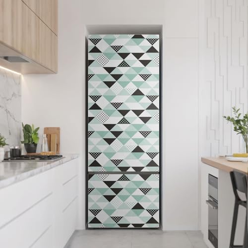 Decoración para cocina moderna con vinilo adhesivo de triángulos para nevera 3