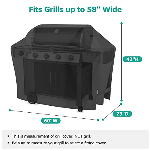 Sunpatio Gas Grill Cover 60 Inch, Outdoor Heavy Duty Waterproof Barbecue Grill Cover, Uv And Fade Resistant, All Weather Protection Compatible For Weber Charbroil Brinkmann Grills And More, Black #TOP1