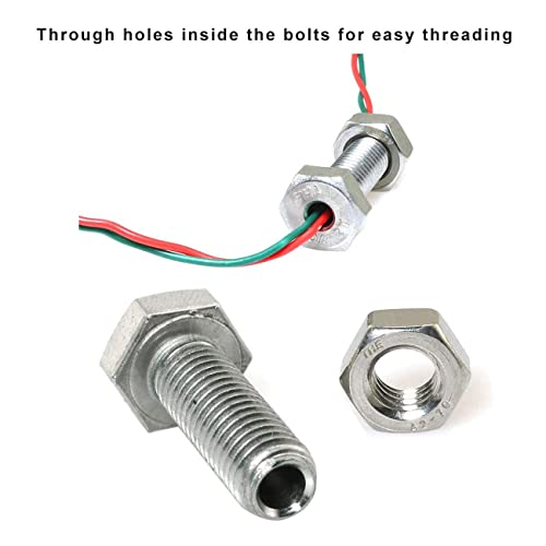 Image of 1pcs Cylindrical Hollow External Hexagon Screw 304 Stainless Steel Lamp Threading Screws Through Hole Bolt M12x60